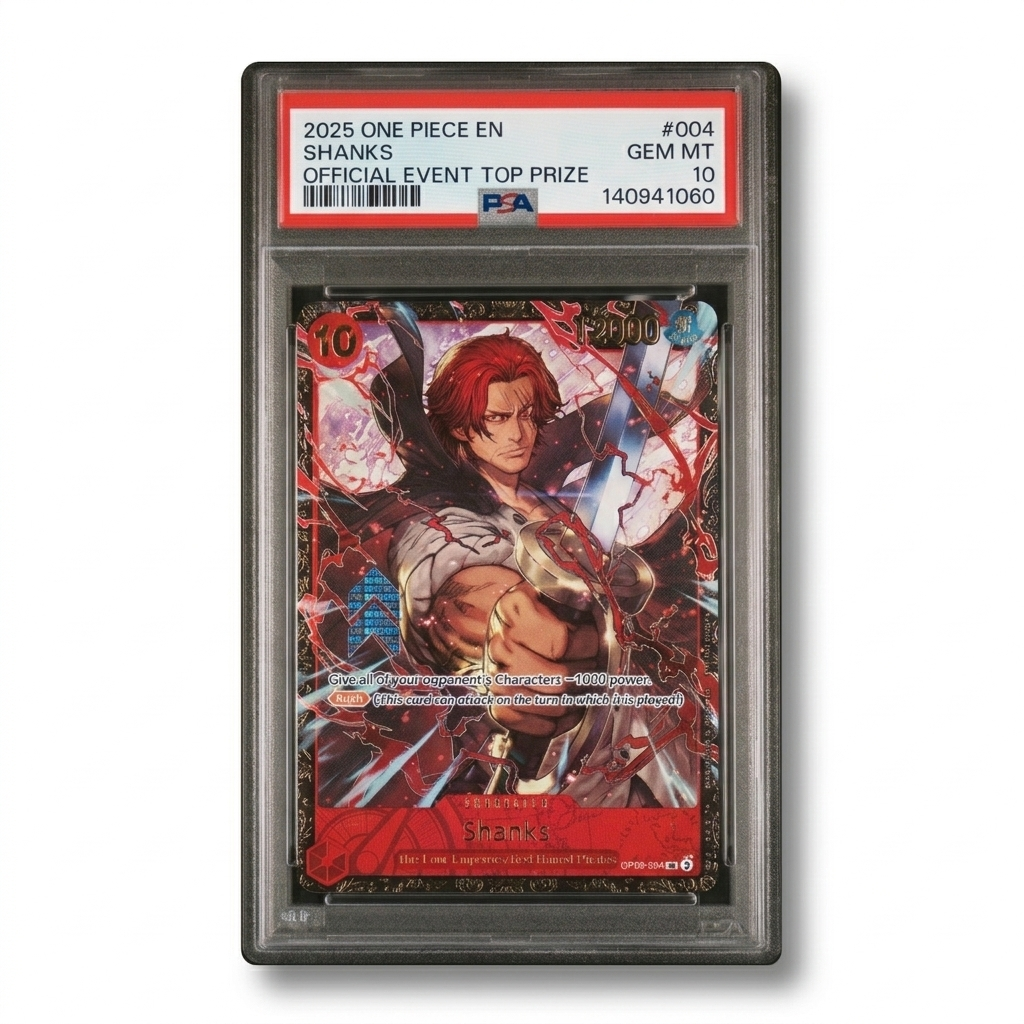 2025 ONE PIECE PROMOS OFFICIAL EVENT TOP PRIZE #004 SHANKS PSA 10