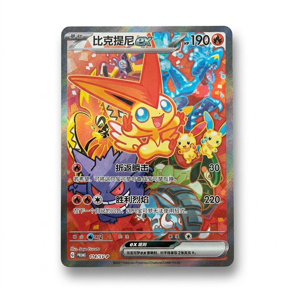 IN STOCK Pokémon TCG Chinese Victini ex SV-P-114/SV-P Promo Alternate Art Holo Card NM