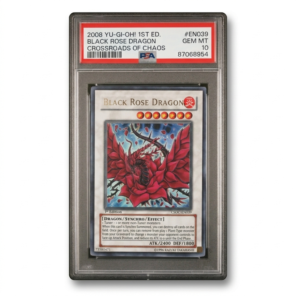 Yu-Gi-Oh! Black Rose Dragon CSOC-EN039 1st Edition Ultra Rare – PSA 10 Gem Mint POP 12