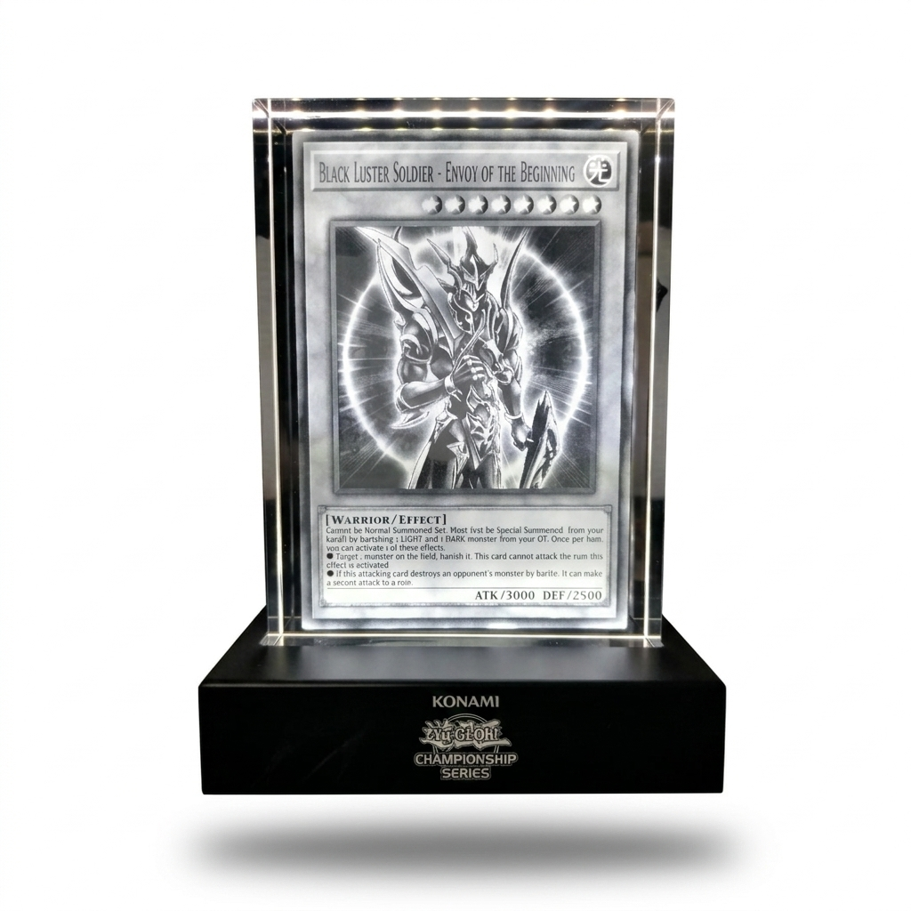 2022 Yu-Gi-Oh! Black Luster Soldier Crystal Trophy Card – YCS Championship Top 32 Prize – Rare Collectible