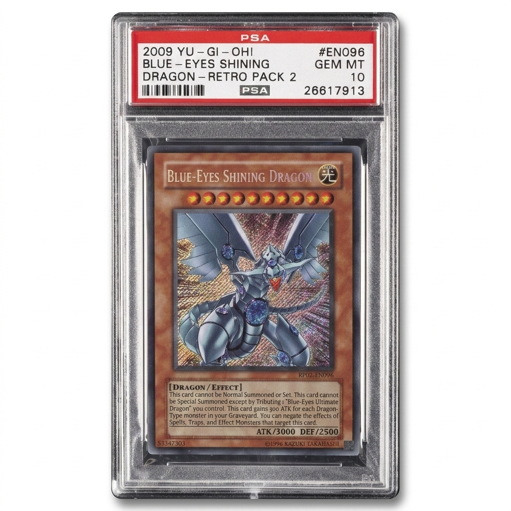 2009 Yu-Gi-Oh! RP02 Retro Pack 2 #EN096 Blue-Eyes Shining Dragon – PSA 10 Gem Mint
